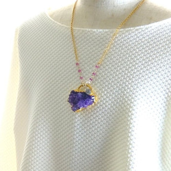 紫水晶串和Herkimer鑽石項鍊*電鑄珠寶 第7張的照片
