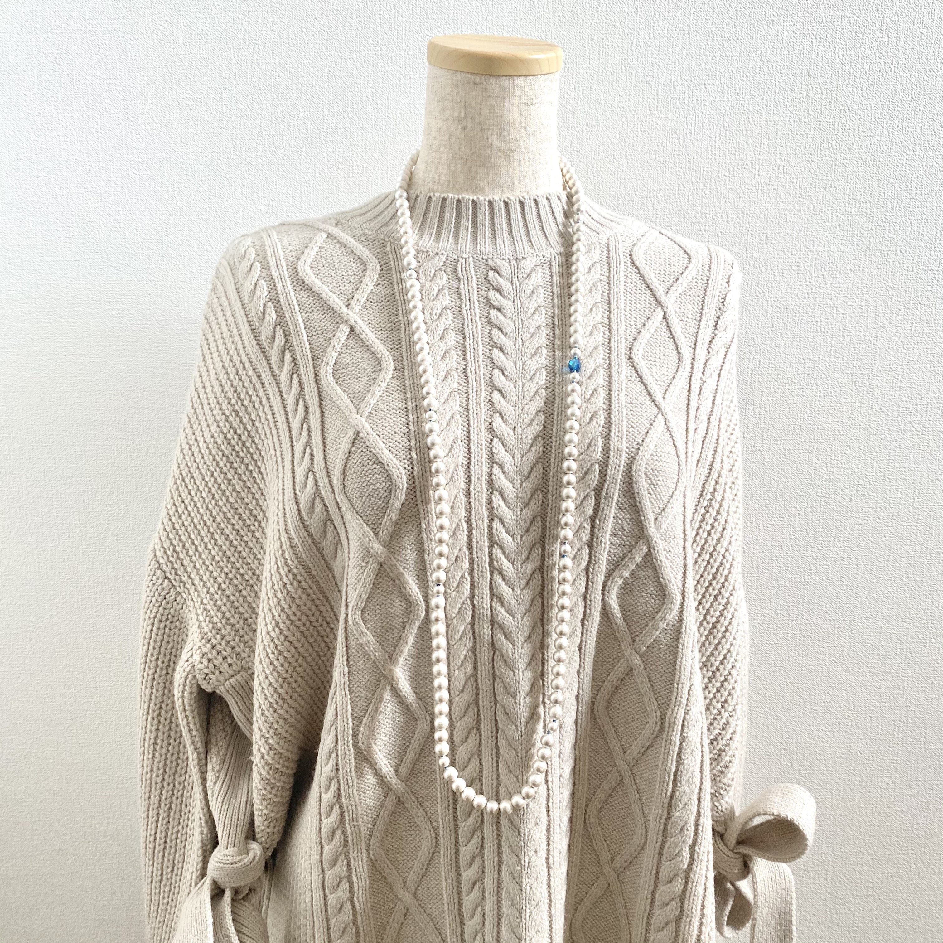 【ワンポイント・サムノット107cm】キラキラスカイブルー