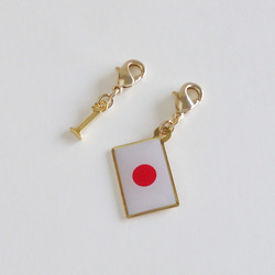 【オリンピック】日本国旗と選べるナンバーのマスクチャームセット（ゴールドカラー） 4枚目の画像