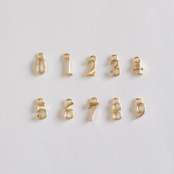 【12月の誕生石】 旅人の守り石 ターコイズと選べるナンバーチャームのハート型ネックレス（ゴールドカラー） 2枚目の画像