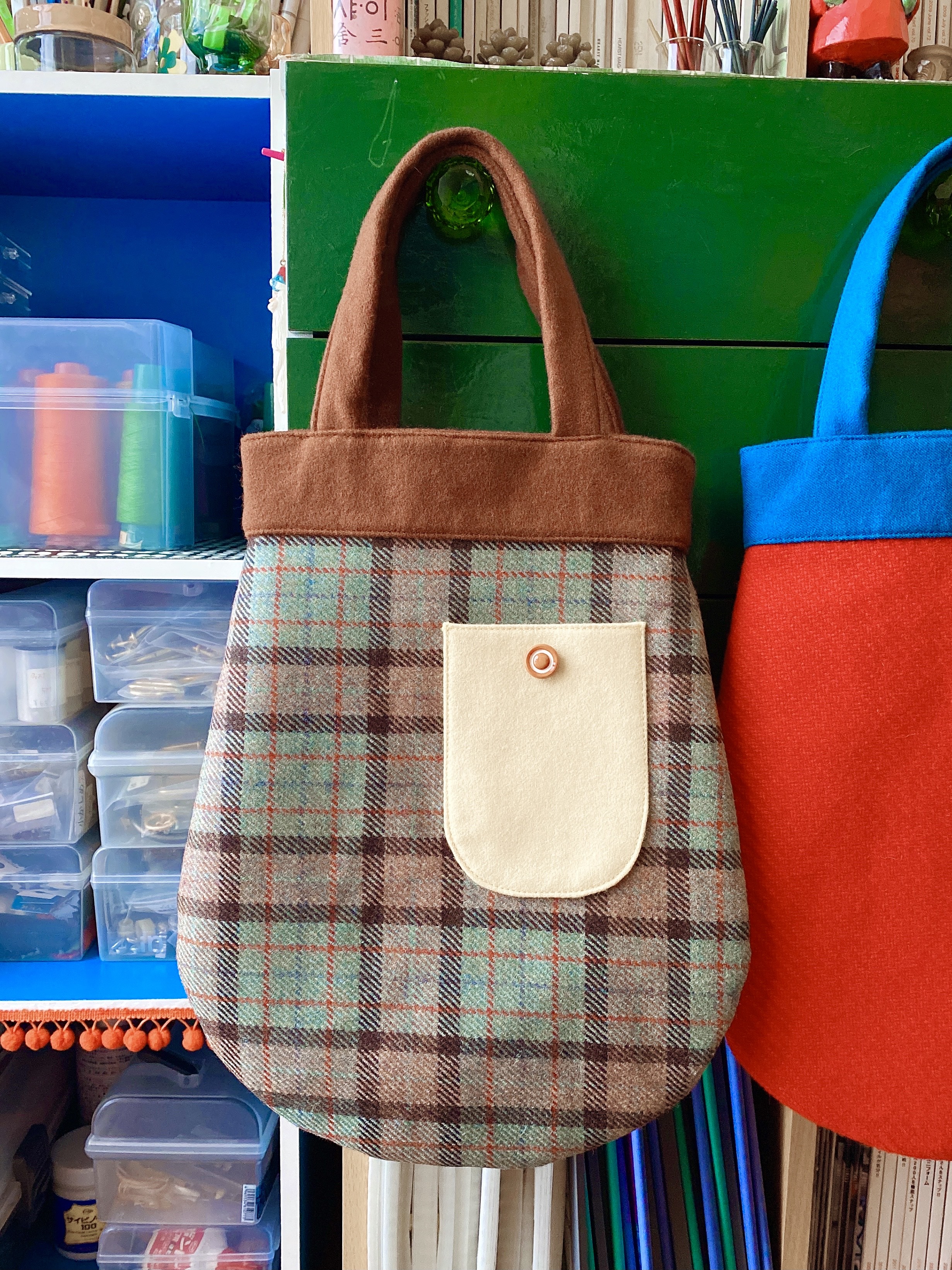 冬のお散歩B a g  黄緑色