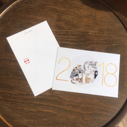 2018年賀状　犬と猫　 2枚目の画像