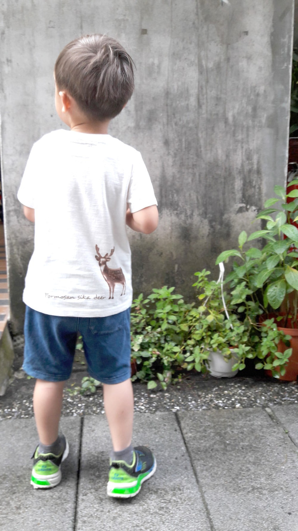 台湾ニホンジカTシャツ（子供スタイル - 梅鹿） 5枚目の画像