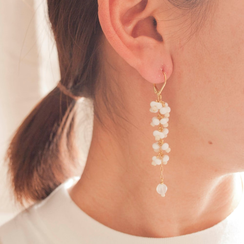つぶつぶロングピアス ピアス（フック・チェーン） chikia 通販 