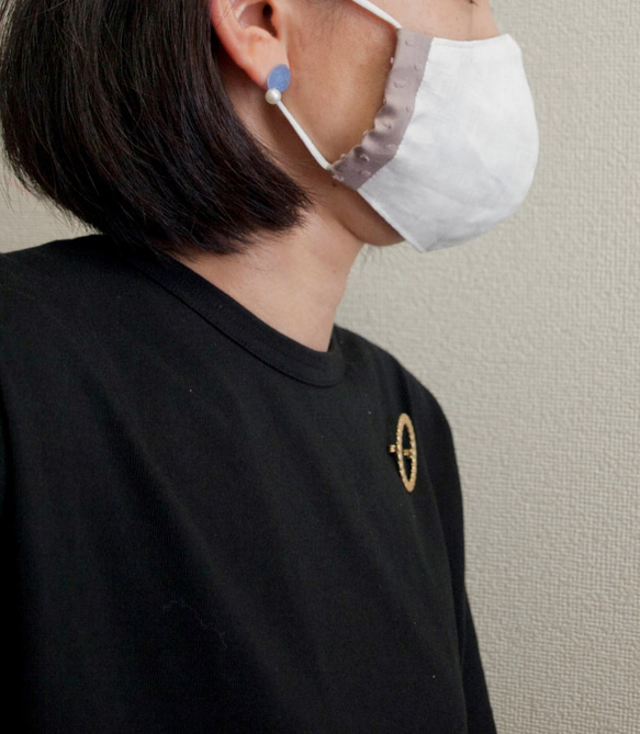 リネンフィルターポケット付き立体マスク 4枚目の画像
