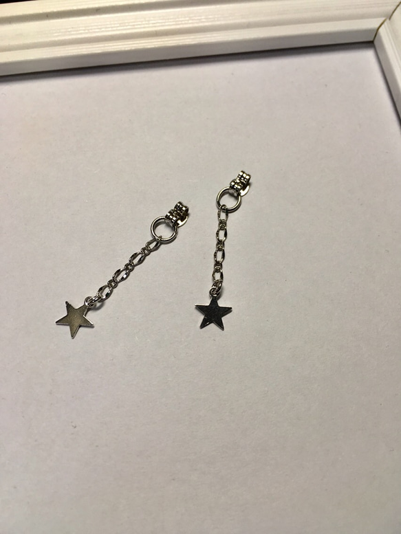 ジルコニアと星のピアス☆ 4枚目の画像