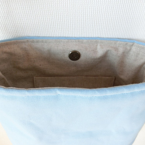 ふんわりショルダーか【倉敷帆布】 受注制作】倉敷帆布のふんわりショルダーバッグ（サックス