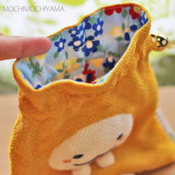 ゆる～り もち巾着さん（黄色） 3枚目の画像
