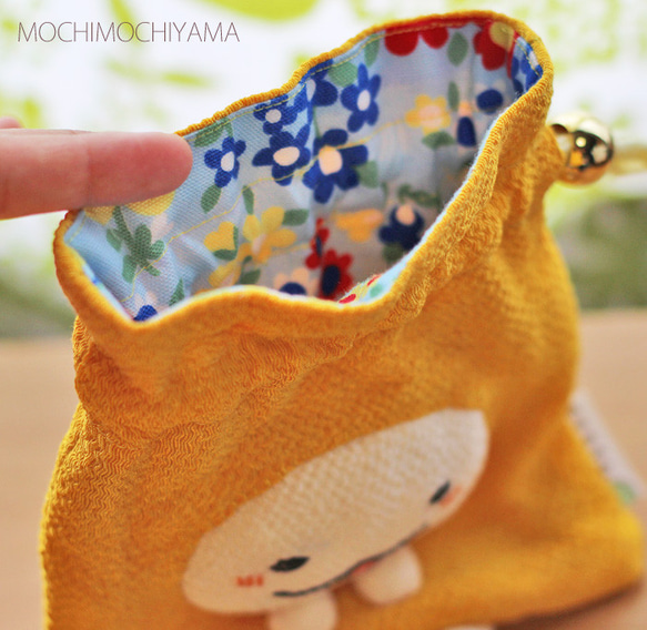 ゆる～り もち巾着さん（黄色） 3枚目の画像