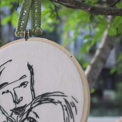 ∥訂製∥刺顏繪 人像刺繡掛飾卡片 ∥Custom-Made∥ Portrait Embroidered Card 第2張的照片