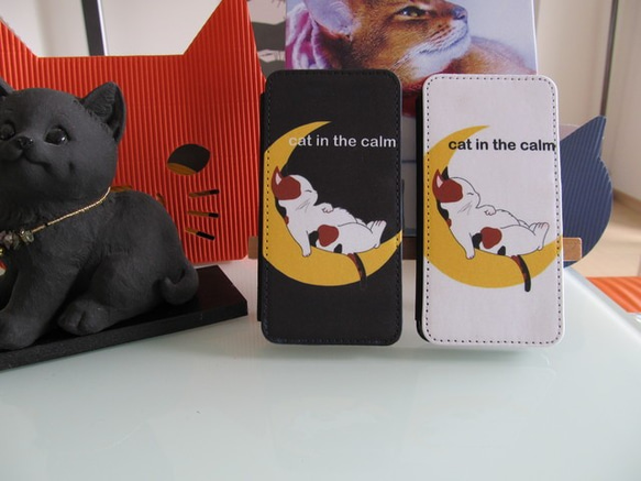 猫キャラブランドブランド"cat in the calm" iphone6&iphone6 plus手帳型ケース 5枚目の画像