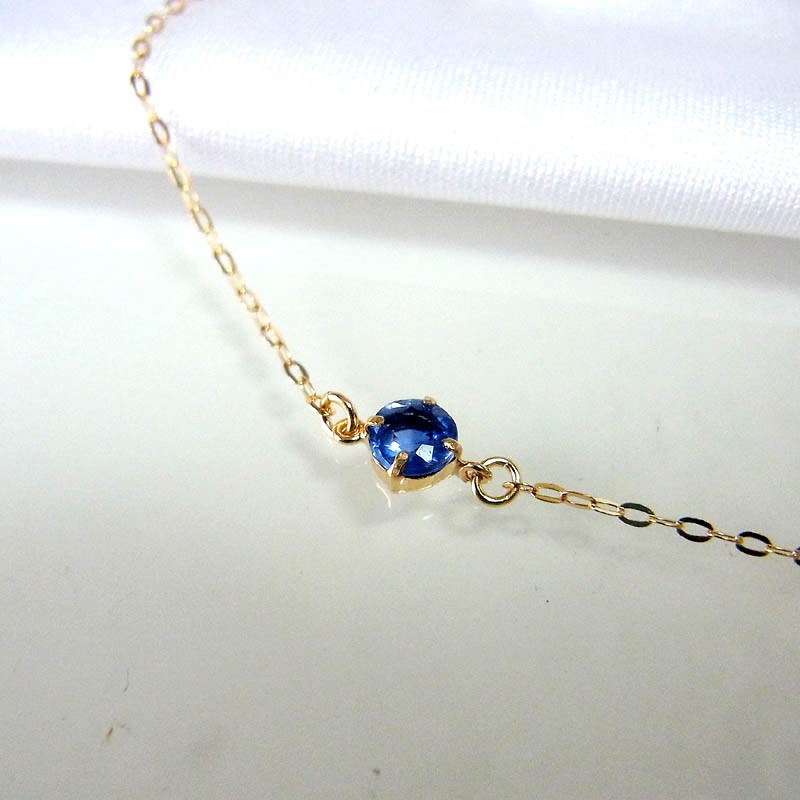 K18 一粒カイヤナイトのシンプルブレスレット