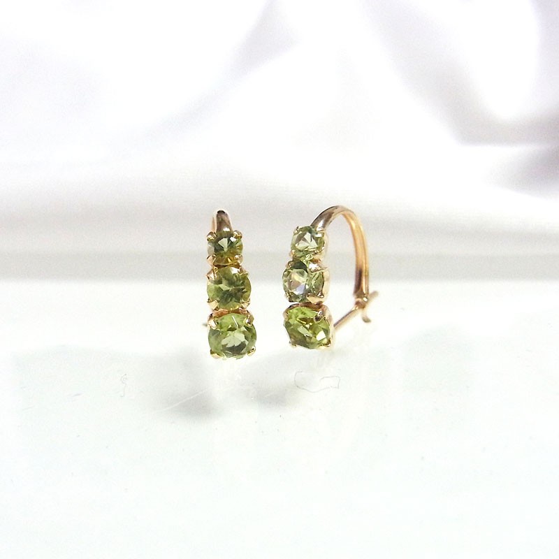 K18　ペリドット フープ ピアス