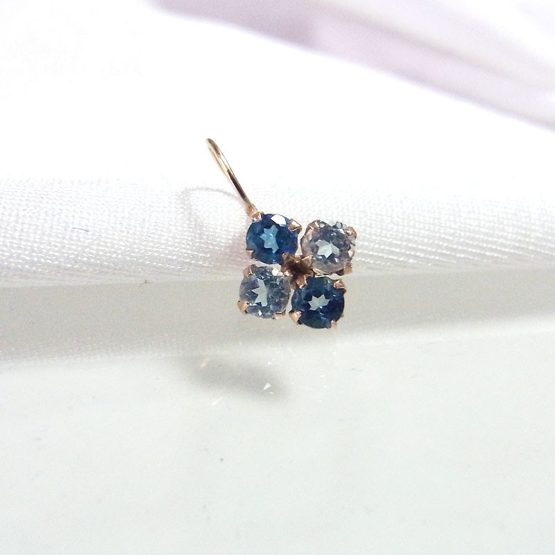 【ラスト1個】K14　3mm4石 トパーズ ペンダント トップ