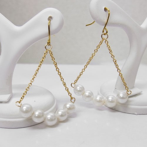 K18 淡水パール 揺れる ピアス
