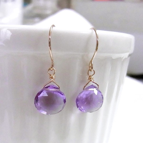 K18 アメジスト マロンカットピアス ピアス（フック・チェーン） Rua