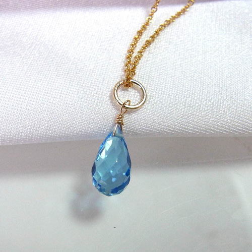 14kgf スイスブルートパーズのしずくネックレス ネックレス