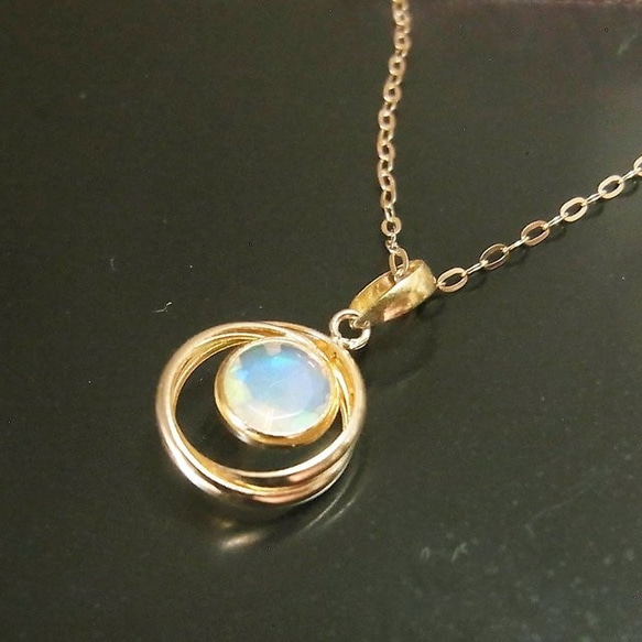 k18 オパール　ネックレストップ K18 オパール サークルデザイン ネックレス トップ | iichi 日々