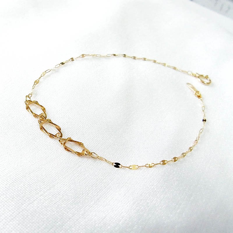 K18 お洒落なデザイン ブレスレット