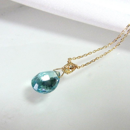 【迫力の輝き】 限定入荷 天然 ブルー ジルコン ネックレス [1.50ct]