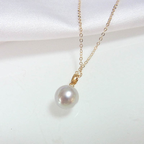 k18 パールネックレス グレーパール K18 グレー 一連パールネックレス あこや真珠 | MAJOIE PEARL