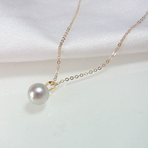 k18 パールネックレス グレーパール K18 グレー 一連パールネックレス あこや真珠 | MAJOIE PEARL