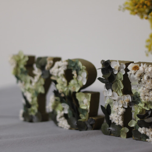 イニシャルフラワー３つセット♡オブジェ♡ウェルカムボード イニシャルフラワー3つセット♡オブジェ♡ウェルカムボード