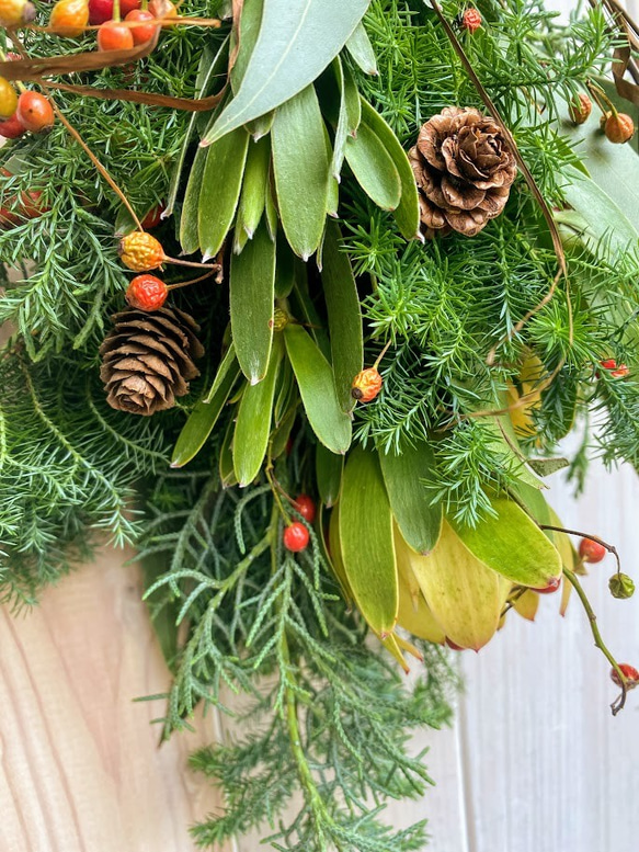 スワッグ　生花　クリスマス　お正月　壁飾り　ドア飾り 2枚目の画像