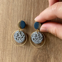 垂吊月球月亮軟陶耳環-moon polymer clay earrings 第6張的照片