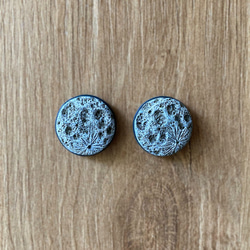 貼耳月球月亮軟陶耳環-moon polymer clay earrings 第3張的照片