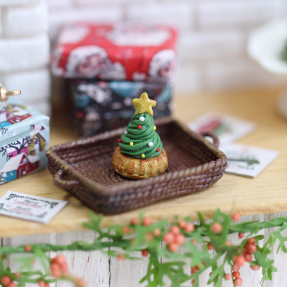 袖珍聖誕甜點耳環 Miniature Christmas Dessert Earring 垂吊式 第2張的照片