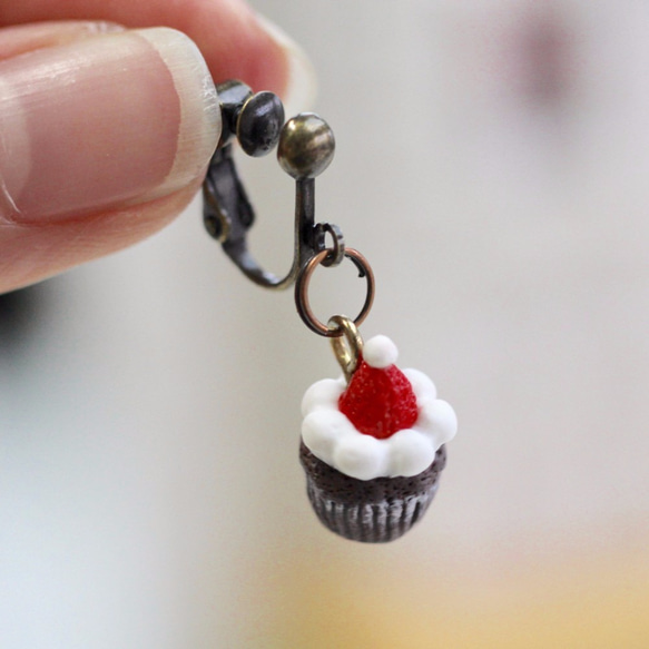 袖珍聖誕甜點耳環套組 Miniature Christmas Dessert Earring Set 垂吊式 第10張的照片