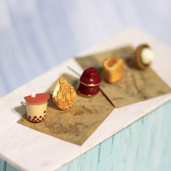 袖珍台灣點心套組 Miniature Taiwan Dessert Earring Set 第3張的照片