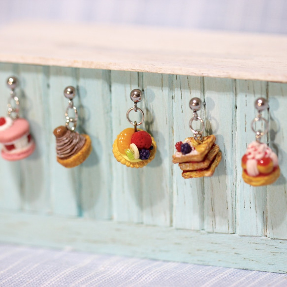 袖珍法式甜點耳環套組 Miniature French Dessert Earring Set 第2張的照片