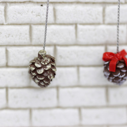 聖誕松果垂吊耳環組 Christmas Pine Cone Earring Set 第3張的照片