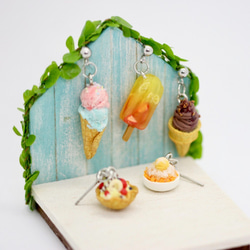 袖珍清涼夏日冰品耳環 Miniature Ice Cream earring冰淇淋芒果冰 第7張的照片