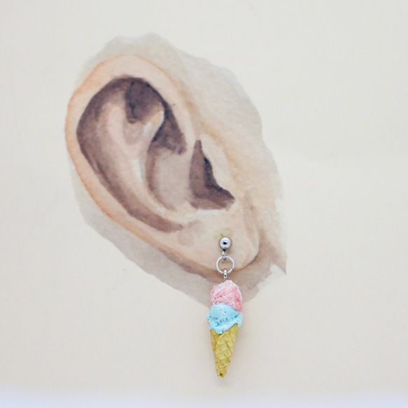 袖珍清涼夏日冰品耳環 Miniature Ice Cream earring冰淇淋芒果冰 第8張的照片