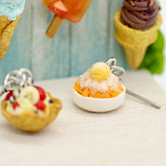 袖珍清涼夏日冰品耳環套組 Miniature Ice Cream earring冰淇淋芒果冰 第3張的照片