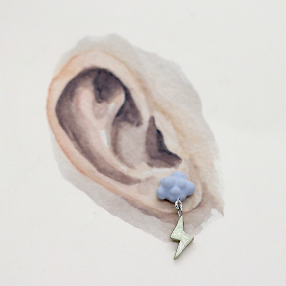 天氣多變化耳環 Miniature Weather Cloud Earring 雲朵彩虹雪花 第5張的照片