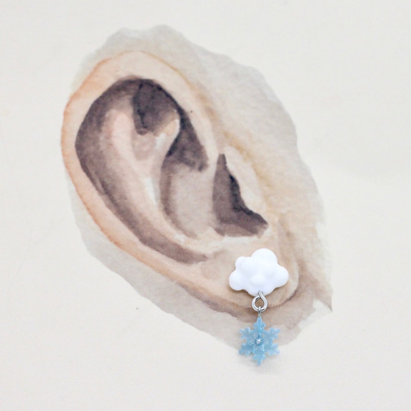 天氣多變化耳環 Miniature Weather Cloud Earring 雲朵彩虹雪花 第7張的照片