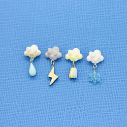 天氣多變化耳環套組 Miniature Weather Cloud Earring 雲朵彩虹雪花 第1張的照片