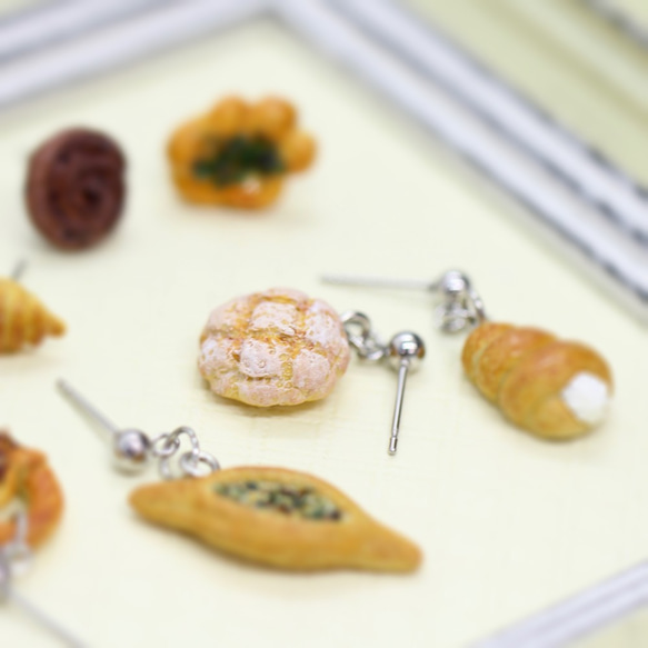 麵包嘉年華袖珍耳環-套組 Miniature Bread Carnival Earring Set 第6張的照片
