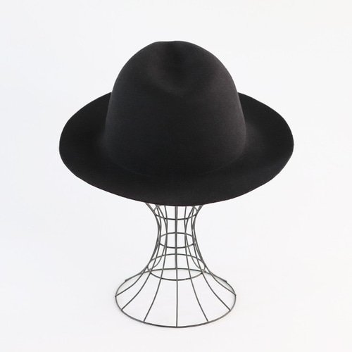 BELAFONTE ラビットウール　黒 羽根付き　中折れ　ハット DRAGONHAT ドラゴンハット ウール フェルト つば広 中折れハット