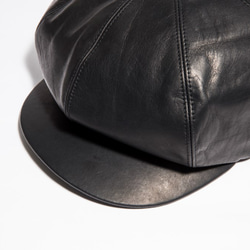 カウ レザー ビッグ シルエット キャスケット 帽子 メンズ COW LEATHER CASKET(16AWS-005) 4枚目の画像
