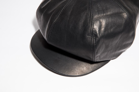 カウ レザー ビッグ シルエット キャスケット 帽子 メンズ COW LEATHER CASKET(16AWS-005) 4枚目の画像