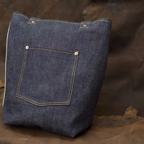 招き猫様オーダー品 岡山産セルビッチ14オンスデニム使用トートバッグ（S）（М） 招き猫様オーダー品 岡山産セルビッチ14オンスデニム使用トート