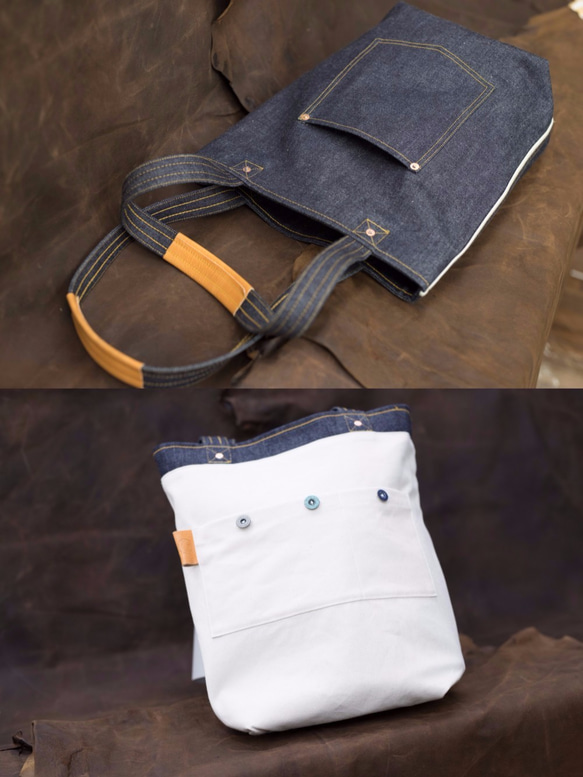 使用岡山生產的“Selvedge Denim”手提包 第4張的照片