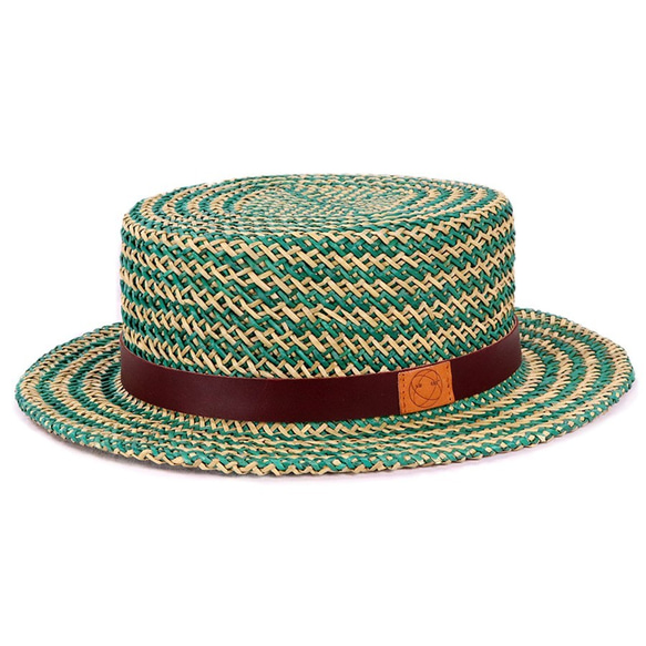 貴重なデッドストックを使用したカンカン帽L グリーン(18SSS-020) 1枚目の画像