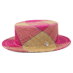 貴重なデッドストックを使用したマルチ柄カンカン帽L ピンク(18SSS-027) 1枚目の画像