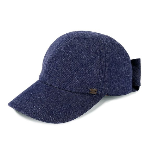 使用岡山牛仔布的蝴蝶結帽 (18SSS-030) 第1張的照片